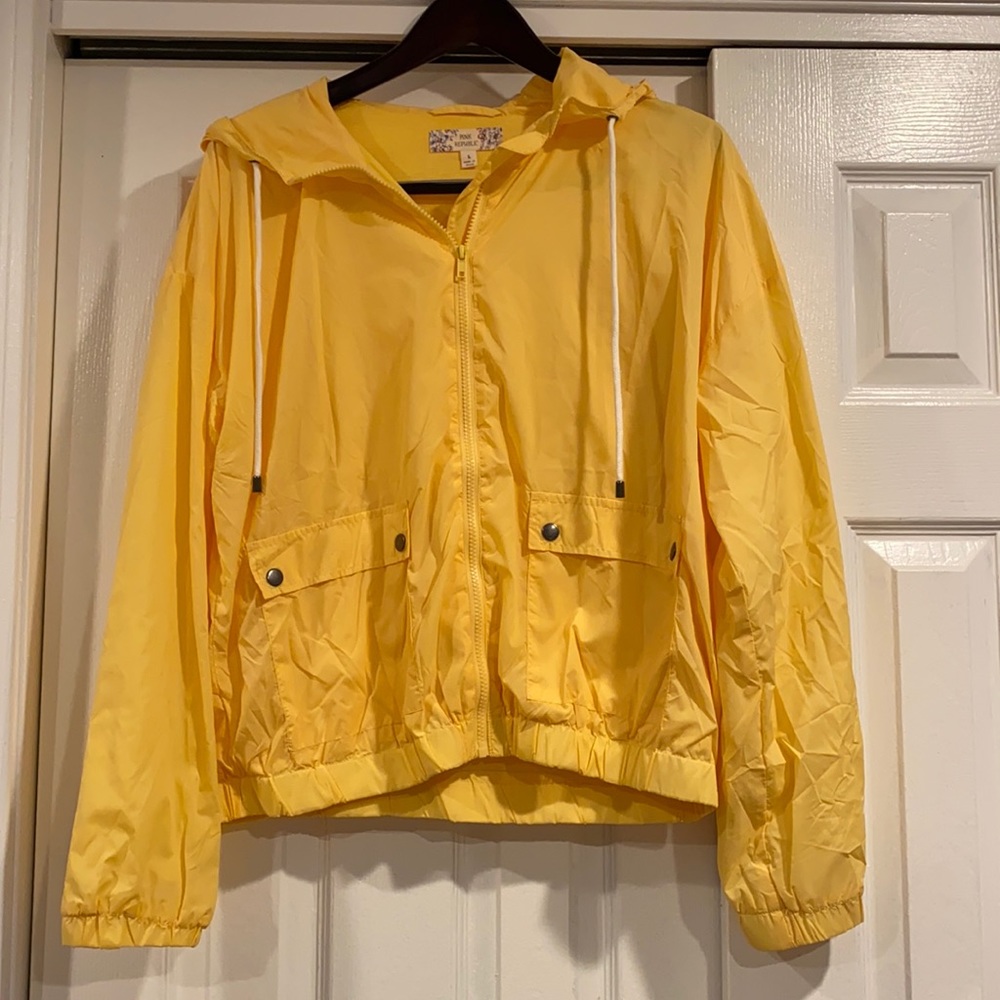 Pink Republic Bomber Jacket, Color: Yellow, Size: Large